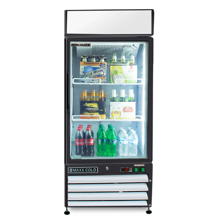 MAXX COLD Refrigerator 12 cu.ft., Single Door, Comm. Merchandiser, White/Glass MXM1-12R